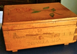 Decorated box, made by Corporal Karl Heinz Thiele, POW, Indianola, NE, provided by Gary from Texas