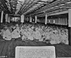 Japanese POWs in harbor boat, caption included, provided by Gary from Texas
