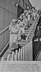 Disembarking  Japanese POWs, caption included, provided by Gary from Texas