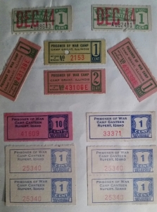 Various POW camp coupons, including Camp Grant, from Gary in Texas