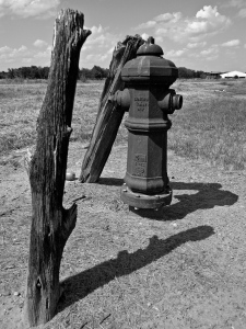 Remnants of Camp Hearne include the fire hydrants, photographed by the author, June 2013