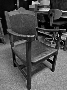 POW made chair from Fort Bend County Fairground Camp, TX, archive of Fort Bend County Museum, photographed by author, July 2013